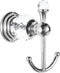 BATHSIR Crystal Robe Hook, Chrome Towel Hook for Bathroom Wall Mounted Silver Double Coat Hook