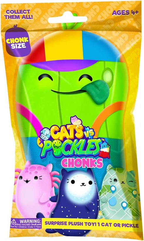 Cats vs Pickles - Chonks - 1pc Mystery Bags - 6" Super-Soft & Bean-Filled Plushies! Collect These as Desk Pets, Fidget Toys, or Sensory Toys. Great Gift for Kids, Boys, & Girls - Collect Them All!