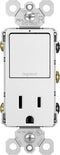Legrand radiant 15 Amp Combination Switches, Rocker Wall Light Switch, White, Combination 3-Way Switch + Outlet, RCD38TRWCC6