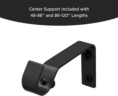 Eclipse EC Wrap Around Window Curtain Rod, 48-86", Black