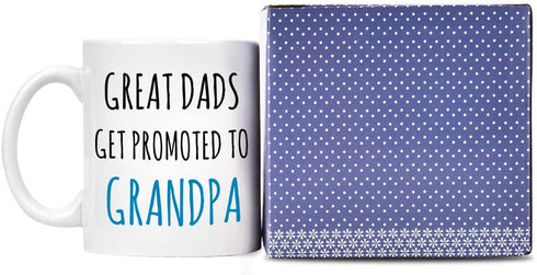 Great Dads Get Promoted to Grandpa Mug Fathers Day Mugs Grandpa Coffee Mug Fathers Day Mugs Grandpa Mug Ideas for Grandpa Grandfather from Granddaughter Grandson Grandkids 11 Oz