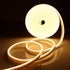 AIMENGTE 12V Neon LED Strip Lights with Adapter&Dimmer, 16.4ft/5M Waterproof Silicone LED Light Strip for Bedroom, Warm White