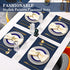 BETEAM Placemats Set of 6, Woven Vinyl Placemats, Washable & Durable Table Placemats, Indoor/Outdoor Use Table Mats, Navy Blue