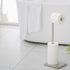 Toilet Paper Holder Stand with Reserve, Stainless Steel Tissue Roll Holder Free Standing for Bathroom