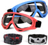 POKONBOY 2 Pack Protective Goggles / Safety Glasses / Motorcycle Eyewear with Bandanas - Compatible with Nerf Game Battle for Kids (Red & Blue)
