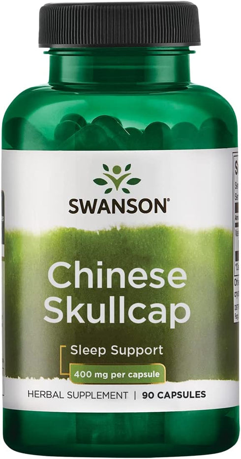 Swanson Full-Spectrum Chinese Skullcap Relaxation Sleep Support 400 Milligrams 90 Capsules