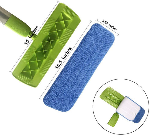 Set of 8 Microfiber Spray Mop Replacement Heads for Wet/Dry Mops Reusable Replacement Refills Fits for Floor Care System - Blue