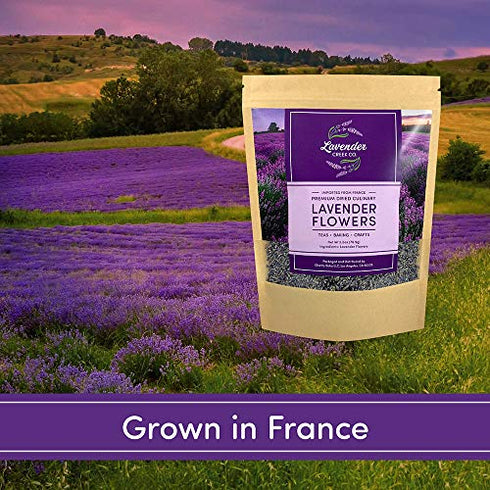 Dried Lavender Flower Buds - A Culinary Food Grade Herb Perfect for Baking, Loose Leaf Tea, Potpourri Bags, & Bath Bombs (Gluten Free, Vegan, Raw) - US Veteran and Woman Owned Business