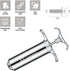 JY COOKMENT Meat Injector Syringe 2-oz Marinade Flavor Barrel 304 Stainless Steel with 3 Professional Needles 2 Cleaning Brushes and 4 Silicone O-Rings