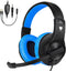 Gaming Headset for Nintendo Switch, Xbox One, PS4, DIWUER Bass Surround and Noise Cancelling 3.5mm Over Ear Headphones with Mic for Laptop PC Smartphones (Black Blue)