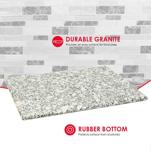 Home Basics Granite (8" x 12", White) Cutting Board
