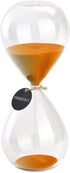 Hourglass Sand Timers - SWISSELITE Biloba Hourglass Sand Timer Inspired Glass/Home, Desk, Office Decor (6.5Inch-15Mins Orange)