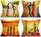 Smilyard African Decor Throw Pillow Covers Cotton Linen Oil Painting African Women Print Outdoor Pillow Covers Cushion Home Decorations 18x18 Inch Set of 4 Couch Pillow Case (Woman Set)
