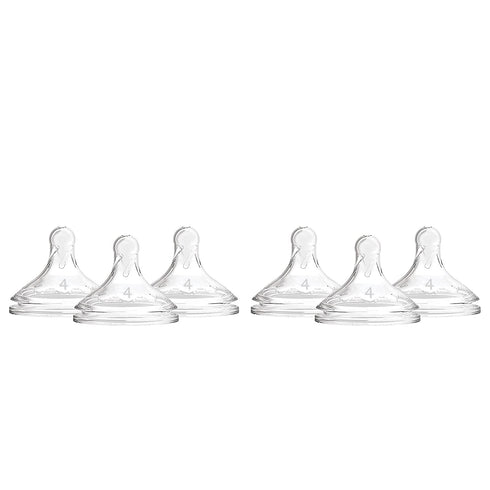 Dr. Brown’s Natural Flow® Level 4 Wide-Neck Baby Bottle Silicone Nipple, Fast Flow, 9m+, 100% Silicone Bottle Nipple, 6 Pack