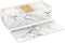 Luxspire Cotton Swab Holder with Lid, Marble Pattern Cotton Ball Holder Dispenser, Barthroom Canister Storage Jar for Cotton Pads Bud Q-tip, Vanity Cosmetics Countertop Organizer with 3 Compartments