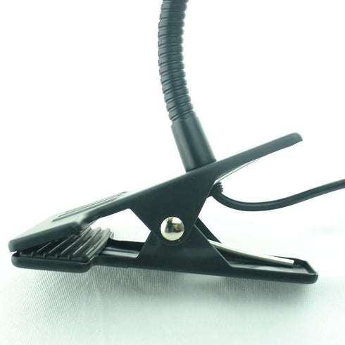 QUANS 5W Clip on Clamp Gooseneck COB LED Desk Table Light lamp Cool White 19inch Neck Black