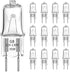 TAIYALOO G8 Halogen Light Bulbs 35W Dimmable 120V G8 Base 2Pin Xenon Bulb T4 JCD Type Warm White Under Cabinet Puck Lighting Replacements?12 Pack?