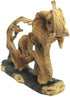 Elephant and Baby Walking in The Wild Faux Wood Figurine