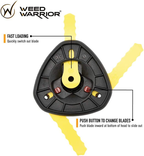 Weed Warrior 70289A Replacement Push-N-Load 3 Blade Head-70289A, One Size, yellow