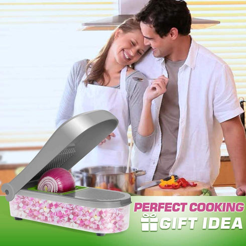 LHS Vegetable Chopper, Pro Onion Chopper Slicer Dicer Cutter - Cheese & Veggie Chopper - Food Chopper Dicer with 5 Blades (Gray?