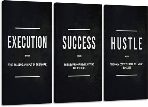 Motivational Posters Inspirational Wall Art Canvas Paintings Ability Motivation Attitude Picture Prints Art Entrepreneur Quote for Office Living Room Bedroom Wall Decor Ready to Hang - 16?Hx24?W