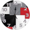 White,Grey,Black and Red Irregular Geometric Wall Clock Waterproof Decorative Clocks Durable Round Wall Clock Lightweight Clock with Roman Numeral Hands for Living Room Classroom Patio Bedroom