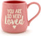 Enesco Our Name is Mud œYou are Loved? Stoneware Engraved Coffee Mug, 1 Count (Pack of 1), Pink