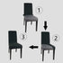 WELMATCH Black Jacquard Spandex Dining Chair Covers - 4 PCS Stretch Removable Washable Dining Chair Slipcovers (Black, 4)