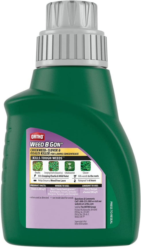 Ortho Weed B Gon Chickweed, Clover & Oxalis Killer for Lawns Concentrate, 16 oz.