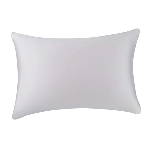 Amazon Basics 100% Mulberry Silk Sleep Set for Hair and Skin with Pillowcase, Eye-Mask and Travel Pouch - Dual Side 19 Momme Silk, Light Grey, Standard, Sleep Set