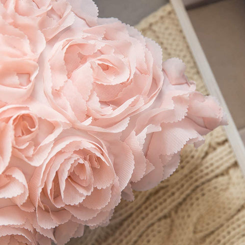 MIULEE Pack of 2 3D Decorative Spring Romantic Stereo Chiffon Rose Flower Pillow Cover Solid Square Pillowcase for Sofa Bedroom Car 18x18 Inch 45x45 cm Peach Pink Wedding