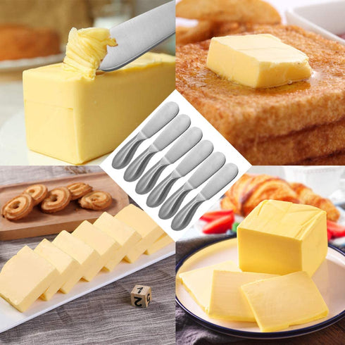 6 Pieces Cheese Spreader Set, findTop Stainless Steel Multipurpose Cheese and Butter Spreader Knives