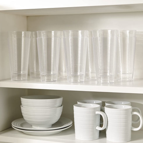 US Acrylic Clear Value Set Plastic Re-usable 20-ounce Tumblers | set of 16