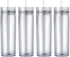 Maars Drinkware Double Wall Insulated Skinny Acrylic Tumblers with Straw and Lid, 16 oz. (4 pack, Clear)