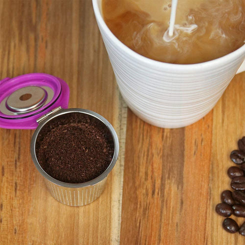 Cafe Flow Stainless Steel Reusable K Cup, 2-Pk by Perfect Pod | Refillable Capsule Cup Metal Coffee Filter for Keurig 1.0 2.0 K-Duo K-Slim Plus Other Select Models (See Full Compatibility Chart)