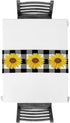 Linen Table Runner for Dining Table,Farm Sunflower Buffalo Plaid Black and White Machine Washable Table Top Covers 72 Inches for Home Kitchen Wedding Party Outdoor Decor