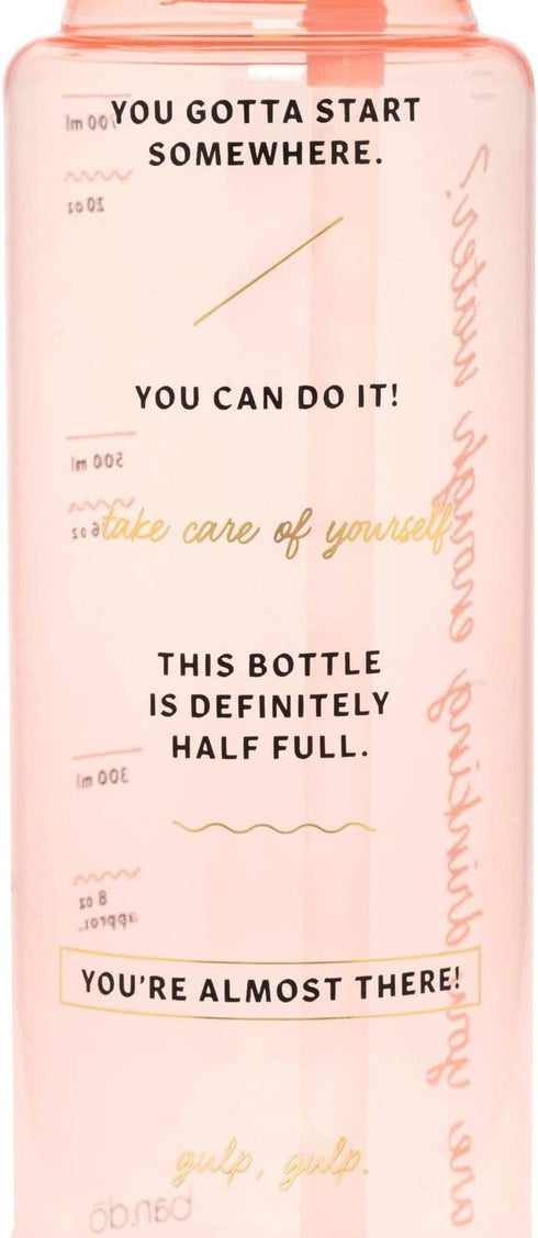 ban.do Insulated Water Bottle with Straw, BPA-Free Water Bottle Holds 24 Ounces with Motivational Markers for Daily Drinking, Drinking Enough Water?