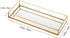 Feyarl Gold Clear Glass Vanity Tray Jewelry Trinket Rings Earrings Organizer Perfume Collection Display Decorative Tray Anti-Mirror Surface for Dressr Room Drawer Office Tabletop (9.84Inch)