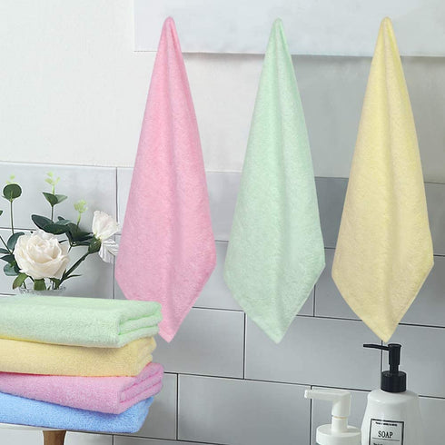 Yoofoss Hand Towels Bamboo Face Washcloths Towel Set for Bathroom-Kitchen-Hotel-Multi-Purpose, Ultra Soft, Absorbent, 13" x 29" - 4 Pack