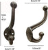 Rustic Brown Cast Iron Hooks,Antique Old Shabby Chic Cast Iron Hooks, Wall Mounted Hooks (Set of 6) Ymaiss Vintage Inspired Coats, Bags, Hats, Towels,Matching Screws Included