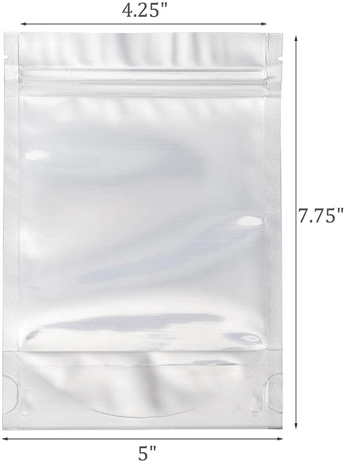 Kingrol 150 Pack 5 x 7.8 Inch Aluminium Foil Stand Up Food Pouches Bags with Resealable Lock Seal Zipper, Heat Sealable Packaging Bags for Jewelry, Screw, Food Storage