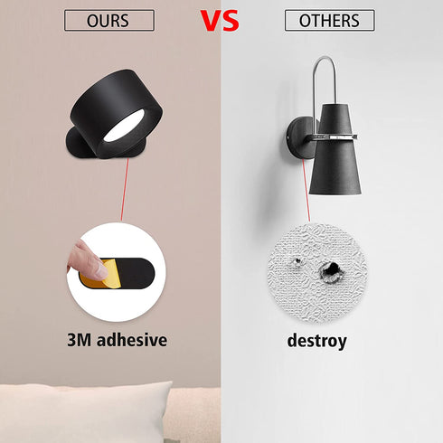 Koopala LED Wall Mounted Reading Lights, Wall Sconce?with USB Charging Port 3 Brightness Levels Rechargeable Battery 360°Rotate Magnetic Ball Dimmable Touch Control, Lamps for Kid Study Bedside-1Pack