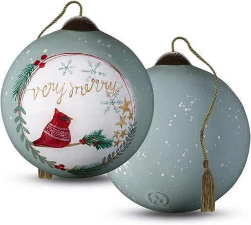 Precious Moments Cardinal with Merry Message Ornament, Multi