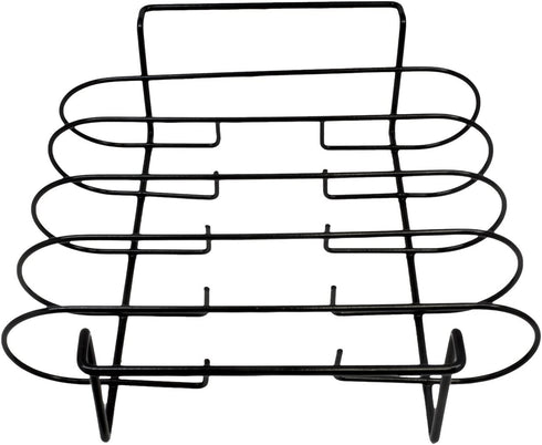 Sorbus® Non-Stick Rib Rack Porcelain Coated Steel Roasting Stand Holds 4 Rib Racks for Grilling & Barbecuing (Black)