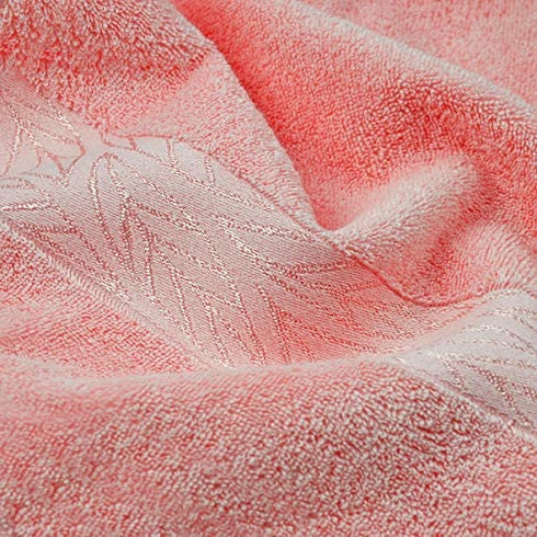 Cleanbear Soft Hand Towels Bathroom Hand Towel Set, 100% Cotton Lightweight for Quick Dry 2 Pack, 13 x 29 Inches (Peach Pink)