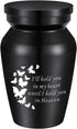 abooxiu 3 Inches Small Keepsake Urns for Ashes Mini Butterfly Aluminum Urn for Human Ashes Cremation Funeral Ash Holder-I'll Hold You in My Heart Until I Hold You in Heaven