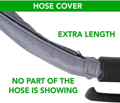 Nadair OVO Universal Padded Cover, Fits All 40 to 42 ft Central Vacuum Hose, Machine Washable, Easy to Install with Zipper, 42ft, Grey