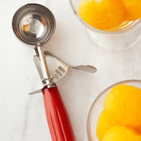 Met Lux 1.75 Ounce Portion Scoop, 1 Durable Cookie Scoop - #24, With Red Handle, Stainless Steel Disher, For Portion Control, Scoop Cookie Dough, Cupcake Batter, or Ice Cream - Restaurantware