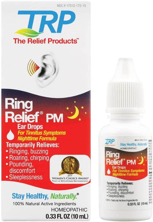 Ring Relief PM Ear Drops for Ringing in The Ears and Tinnitus Symptoms, Night time Formula