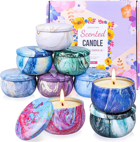 Scented Candles Gift Set for Women, 9 Pack Aromatherapy Candles for Stress Relief & Valentine's Day Gift, Soy Wax Candles Include Vanilla, Rose, Lavender, Jasmine